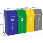 Four-Piece Painted Trash Can