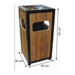 Square Wooden Closed Trash Can