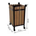 Квадратный деревянный мусорный бак