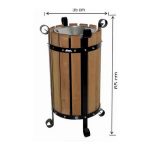 Round Wooden Trash Can