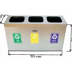 Triple Stainless Steel Recycling Bin